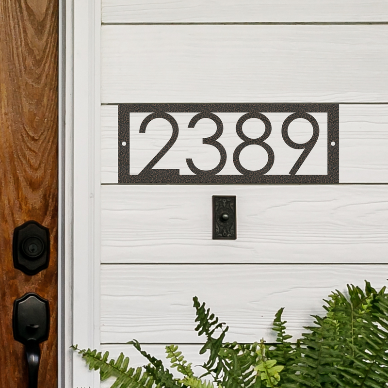 Load image into Gallery viewer, Modern Address Sign | Metal Address Sign | Address Plaque | Vintage address sign | Number Sign | Outdoor Sign | House Number Sign |
