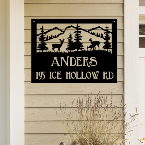 Load image into Gallery viewer, Deer and Nature Scene Personalized Sign
