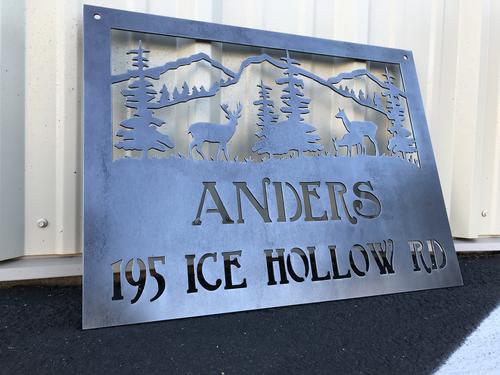 Load image into Gallery viewer, Deer and Nature Scene Personalized Sign
