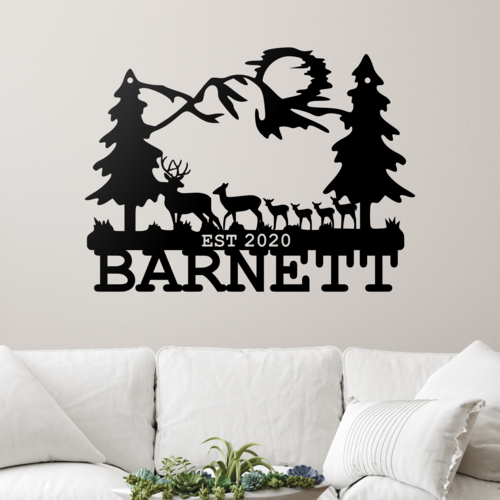 Load image into Gallery viewer, Mountain and Deer Monogram
