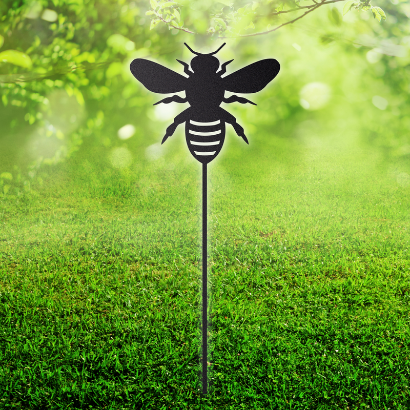 Load image into Gallery viewer, Bee Garden Stake | Metal Bee Garden Stake | Steel Garden Stake | Steel Gardening Décor | Honey Bee | Bumble Bee
