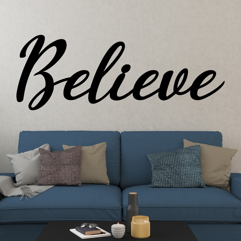 Load image into Gallery viewer, Believe Metal Sign | Believe Sign | Metal Wall Art | Family Room Decor | Family Sign | Inspirational Words Believe Word Art | Metal Word Art
