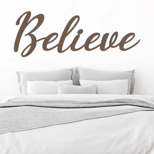 Believe Metal Sign | Believe Sign | Metal Wall Art | Family Room Decor | Family Sign | Inspirational Words Believe Word Art | Metal Word Art