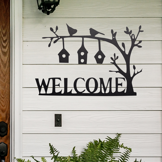 Metal Welcome Sign | Outdoor Welcome Sign | Bird Metal Sign | Wedding Gift | Outdoor Welcome Sign | Out Door Welcome Word Art