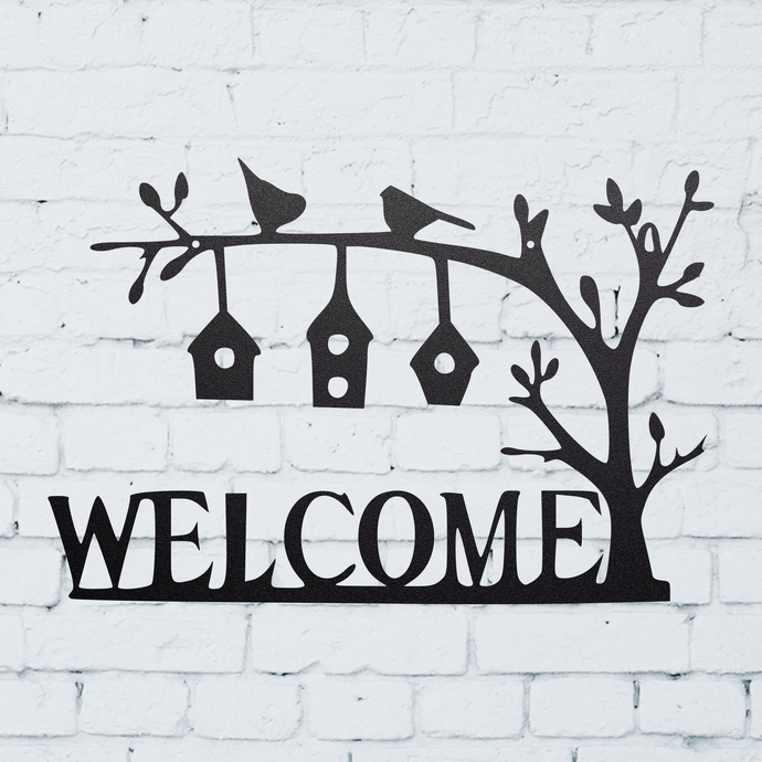 Metal Welcome Sign | Outdoor Welcome Sign | Bird Metal Sign | Wedding Gift | Outdoor Welcome Sign | Out Door Welcome Word Art