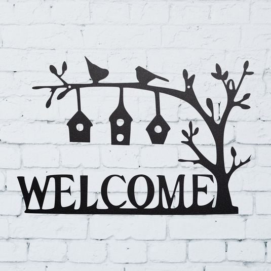 Metal Welcome Sign | Outdoor Welcome Sign | Bird Metal Sign | Wedding Gift | Outdoor Welcome Sign | Out Door Welcome Word Art