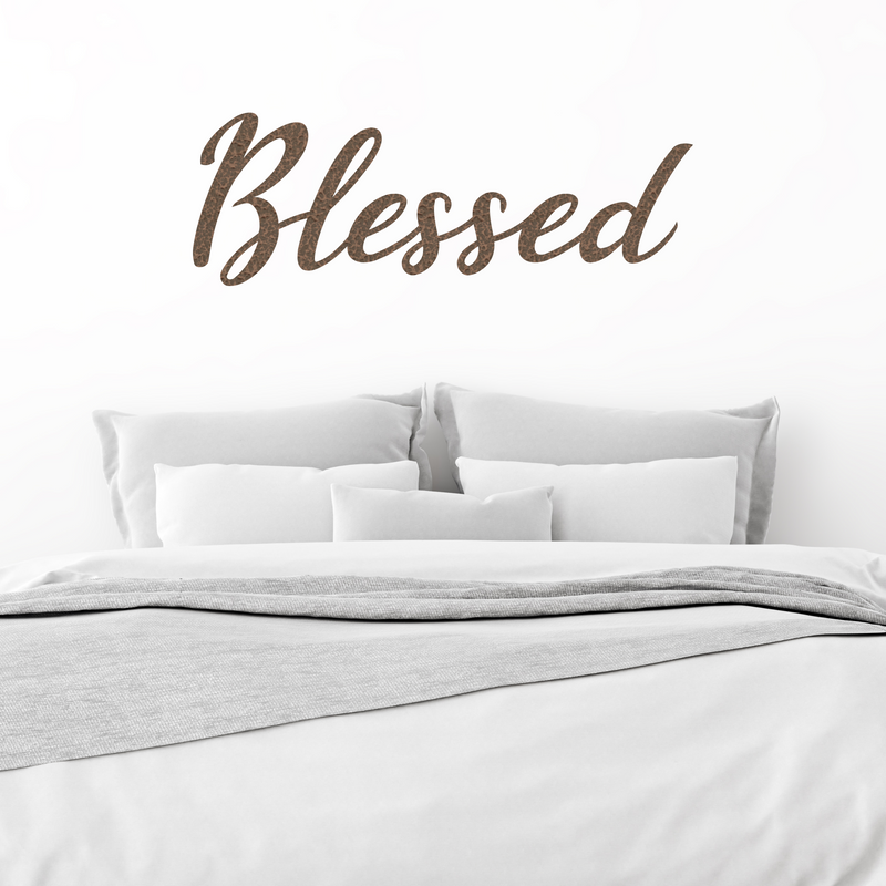 Load image into Gallery viewer, Blessed Metal Sign | Blessed Sign | Metal Wall Art | Family Room Decor | Family Sign | Inspirational Words Blessed Word Art | Metal Word Art
