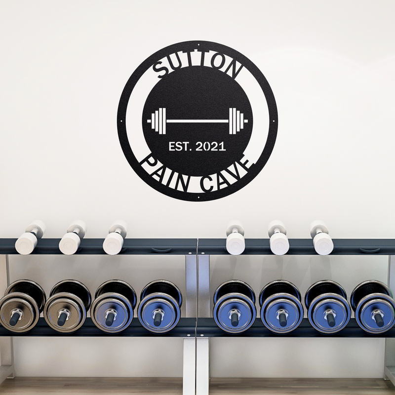 Load image into Gallery viewer, Circle Barbell Gym Sign
