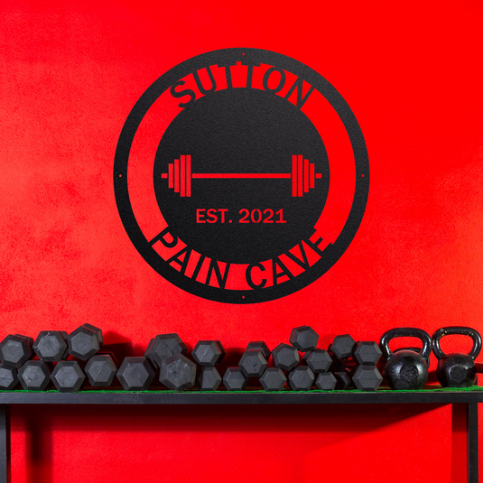 Circle Barbell Gym Sign