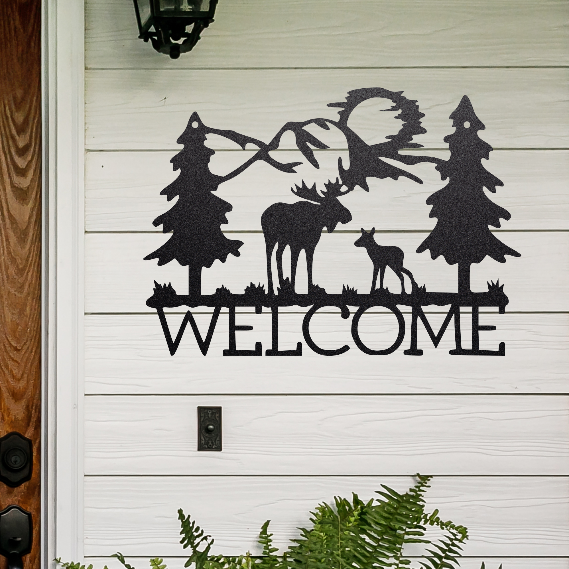 Metal Welcome Sign | Outdoor Welcome Sign | Moose Metal Sign | Wedding ...