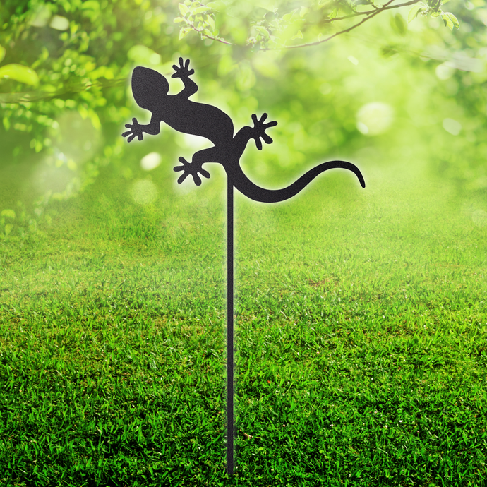Gecko Garden Stake | Metal Lizard Garden Stake | Steel Garden Stake | Steel Gardening Décor | Lizard | Gecko