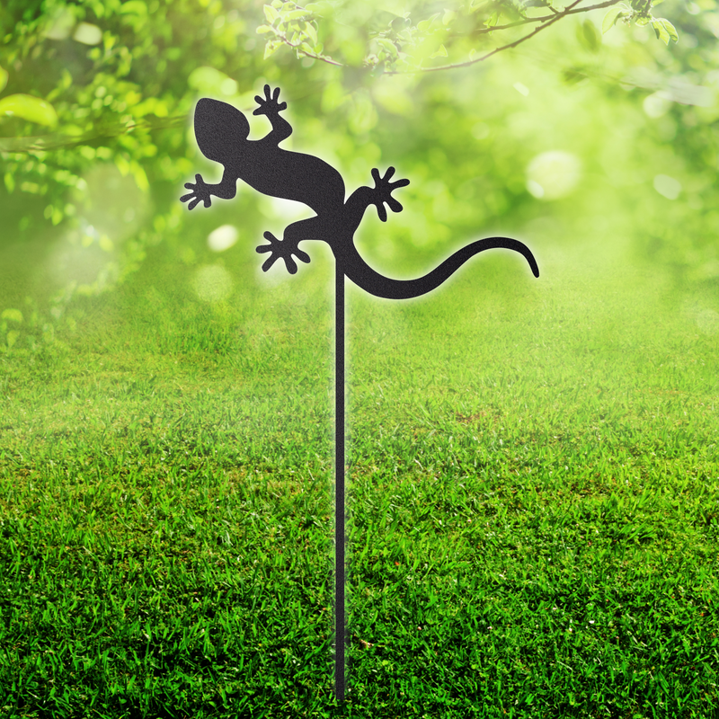 Load image into Gallery viewer, Gecko Garden Stake | Metal Lizard Garden Stake | Steel Garden Stake | Steel Gardening Décor | Lizard | Gecko
