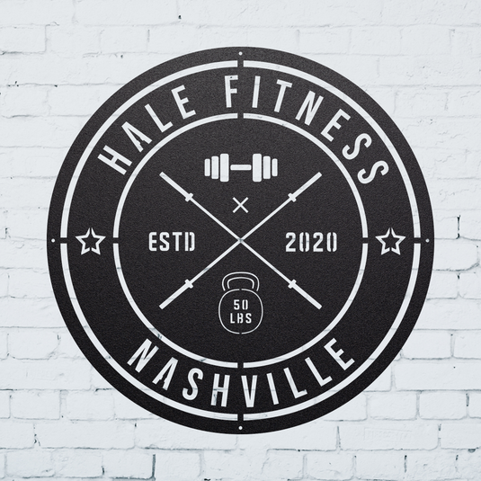 Crossed Barbell Gym Sign