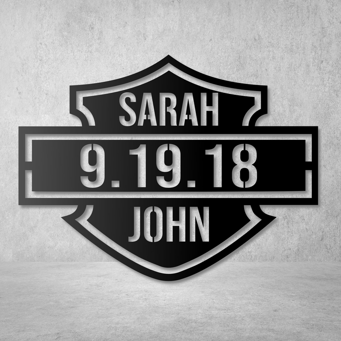 Personalized Harley Davidson Wedding Sign