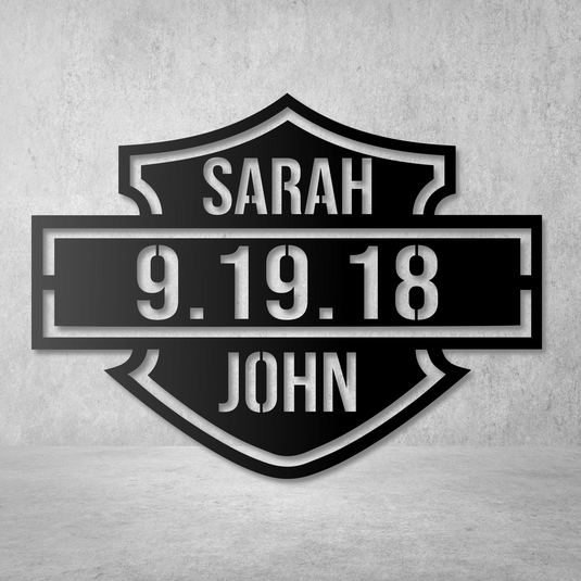 Personalized Harley Davidson Wedding Sign