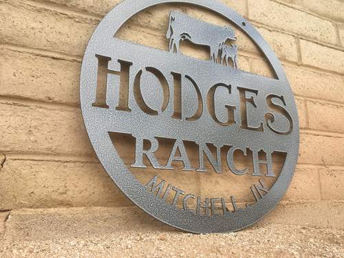 Circle Farm Sign With Image