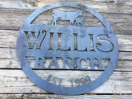 Circle Farm Sign With Image