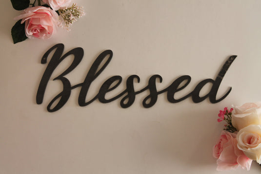 Blessed Metal Sign | Blessed Sign | Metal Wall Art | Family Room Decor | Family Sign | Inspirational Words Blessed Word Art | Metal Word Art