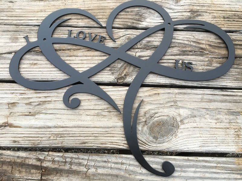 Load image into Gallery viewer, Infinity Heart Metal Sign | Infinity Sign Metal Wall | Art Metal Infinity Symbol | Heart Rustic Modern Wall Decor Wall Sign Wedding Gifts
