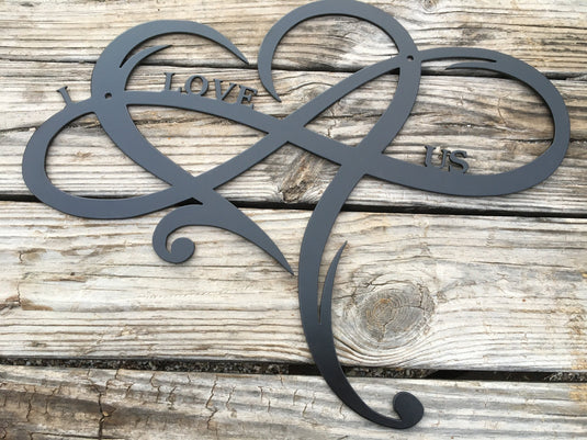 Infinity Heart Metal Sign | Infinity Sign Metal Wall | Art Metal Infinity Symbol | Heart Rustic Modern Wall Decor Wall Sign Wedding Gifts