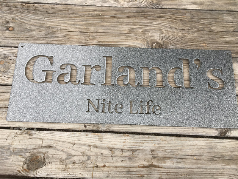 Load image into Gallery viewer, Personalized Metal Family Bar Sign | Outdoor Last Name Patio Decor | Home Theater Decor | Man Cave
