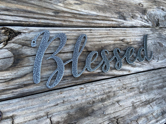 Blessed Metal Sign | Blessed Sign | Metal Wall Art | Family Room Decor | Family Sign | Inspirational Words Blessed Word Art | Metal Word Art