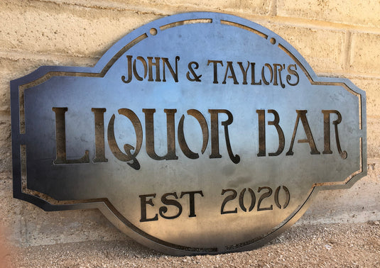 Vintage Metal Bar Sign