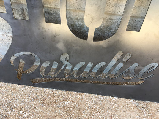 Iron Paradise Metal Gym Sign