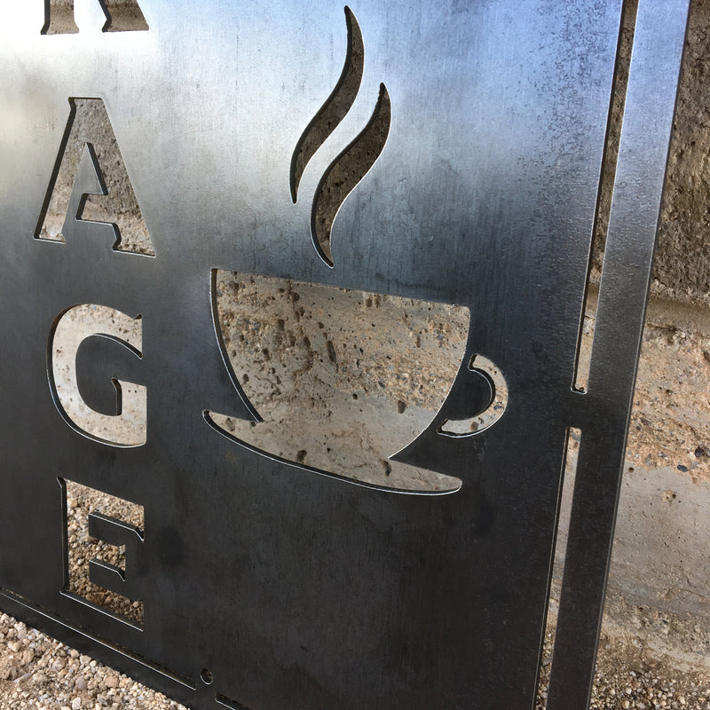 Load image into Gallery viewer, Coffee Sign | Metal Coffee Sign | Coffee Bar Sign | Family Bar Sign
