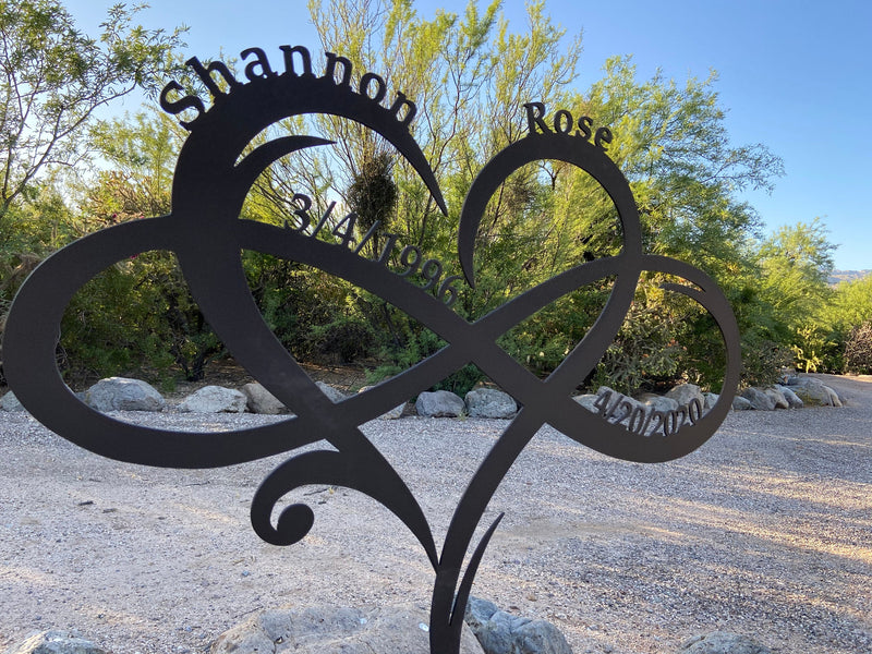 Load image into Gallery viewer, Personalized Memorial Sign | Roadside Memorial |  Metal Memorial Sign | Infinity Sign | Metal Infinity Symbol
