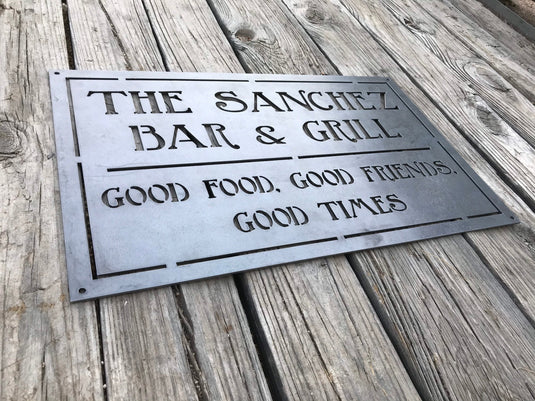 Personalized Bar Sign | Home Bar sign | Custom Pub Sign | Outdoor Last Name Patio Decor  | Man Cave | Clubhouse Wall Art