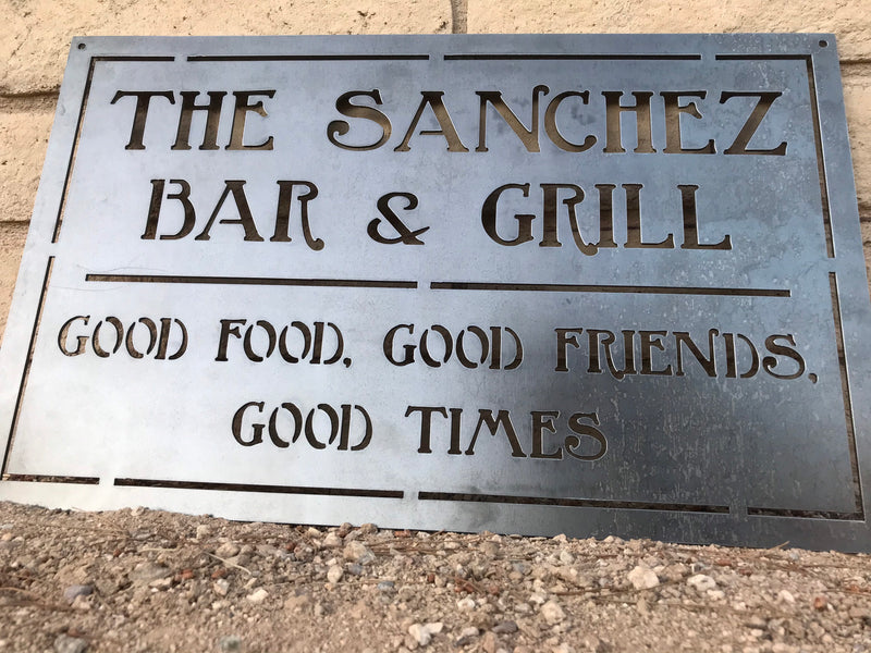 Load image into Gallery viewer, Personalized Bar Sign | Home Bar sign | Custom Pub Sign | Outdoor Last Name Patio Decor  | Man Cave | Clubhouse Wall Art
