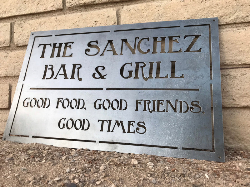 Load image into Gallery viewer, Personalized Bar Sign | Home Bar sign | Custom Pub Sign | Outdoor Last Name Patio Decor  | Man Cave | Clubhouse Wall Art
