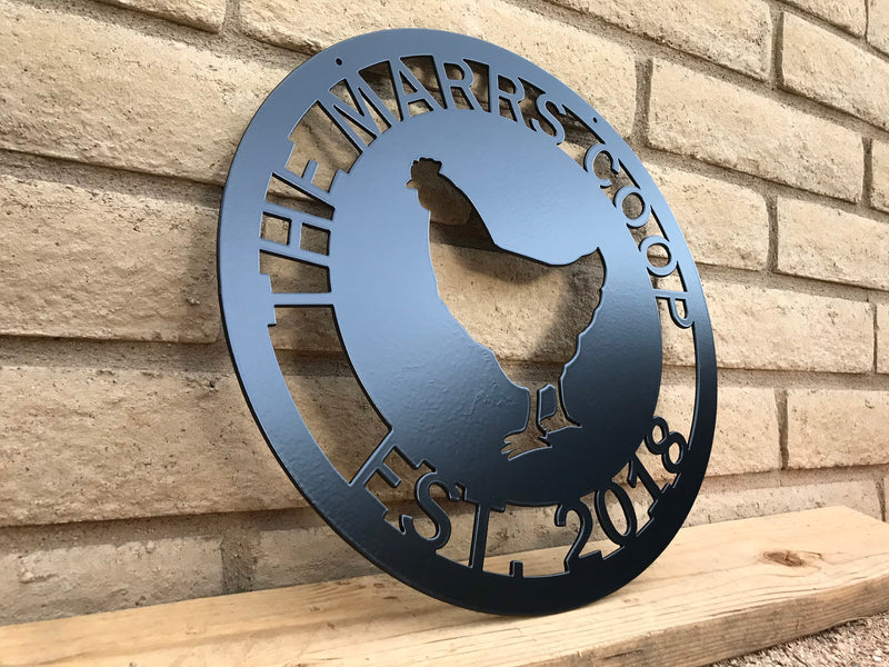 Load image into Gallery viewer, Custom Chicken Coop Sign | Metal Chicken Coop Sign | Personalized Chicken Coop sign

