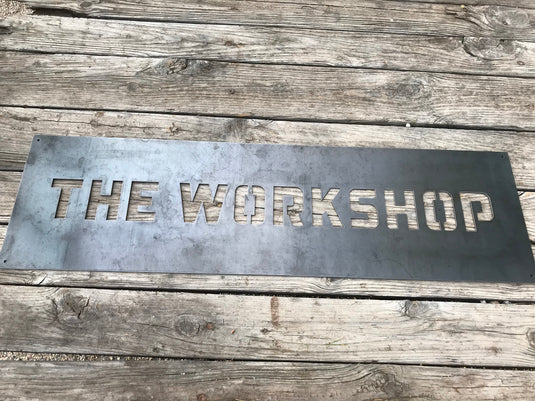 Custom Metal Sign | Personalized Workshop Sign | Garage | Workshop Man Cave Decor | Large