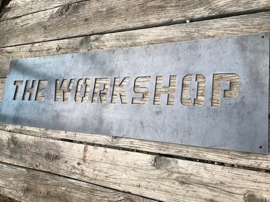 Custom Metal Sign | Personalized Workshop Sign | Garage | Workshop Man Cave Decor | Large