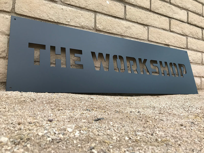 Load image into Gallery viewer, Custom Metal Sign | Personalized Workshop Sign | Garage | Workshop Man Cave Decor | Large
