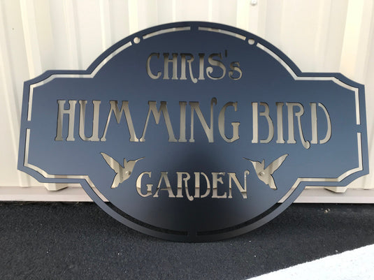 Personalized Garden Sign | Custom Metal Garden Sign | Humming Bird | Garden Sign, Personalized Sign