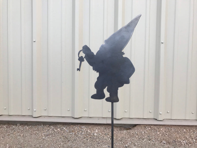 Load image into Gallery viewer, Gnome Garden Stake | Metal Gnome Garden Stake | Steel Garden Stake | Steel Gardening Décor | Garden Gnome
