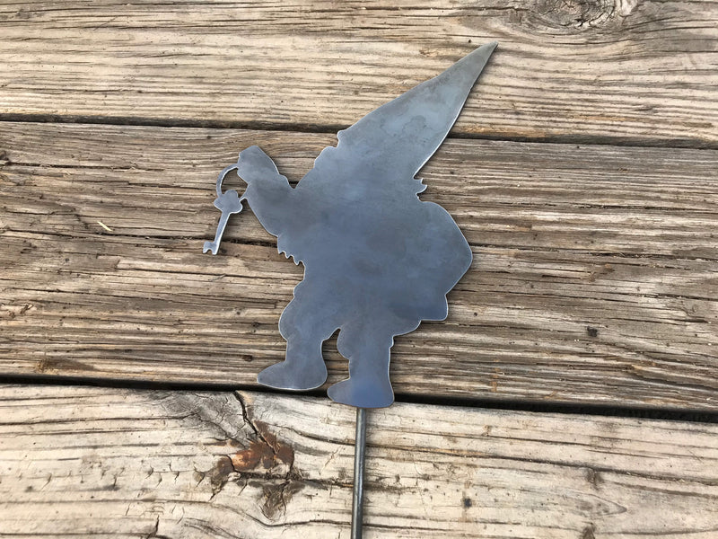 Load image into Gallery viewer, Gnome Garden Stake | Metal Gnome Garden Stake | Steel Garden Stake | Steel Gardening Décor | Garden Gnome

