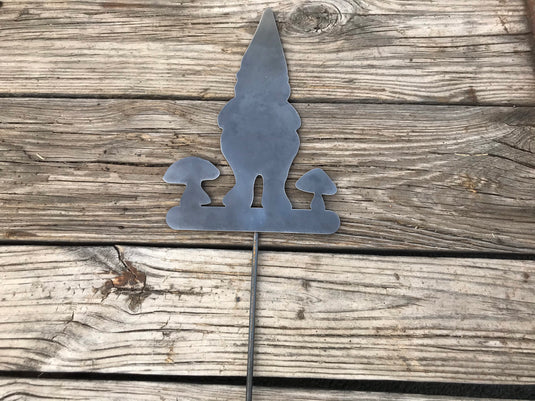 Gnome Garden Stake | Metal Gnome Garden Stake | Steel Garden Stake | Steel Gardening Décor | Garden Gnome