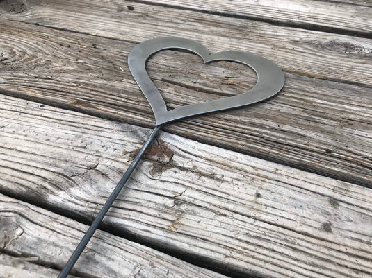 Heart Garden Stake | Metal Heart Garden Stake | Steel Garden Stake | Steel Gardening Décor | Heart
