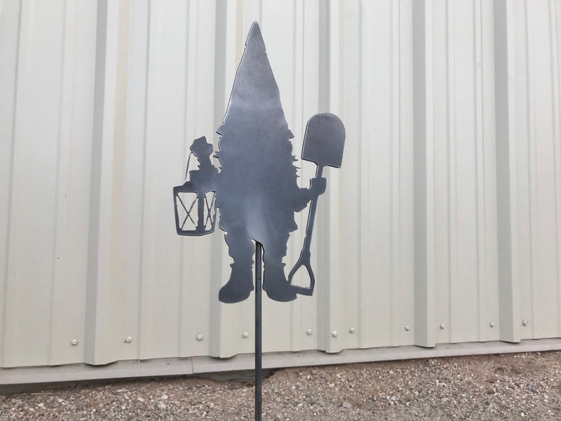 Load image into Gallery viewer, Gnome Garden Stake | Metal Gnome Garden Stake | Steel Garden Stake | Steel Gardening Décor | Garden Gnome
