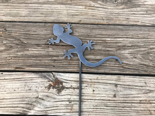 Gecko Garden Stake | Metal Lizard Garden Stake | Steel Garden Stake | Steel Gardening Décor | Lizard | Gecko