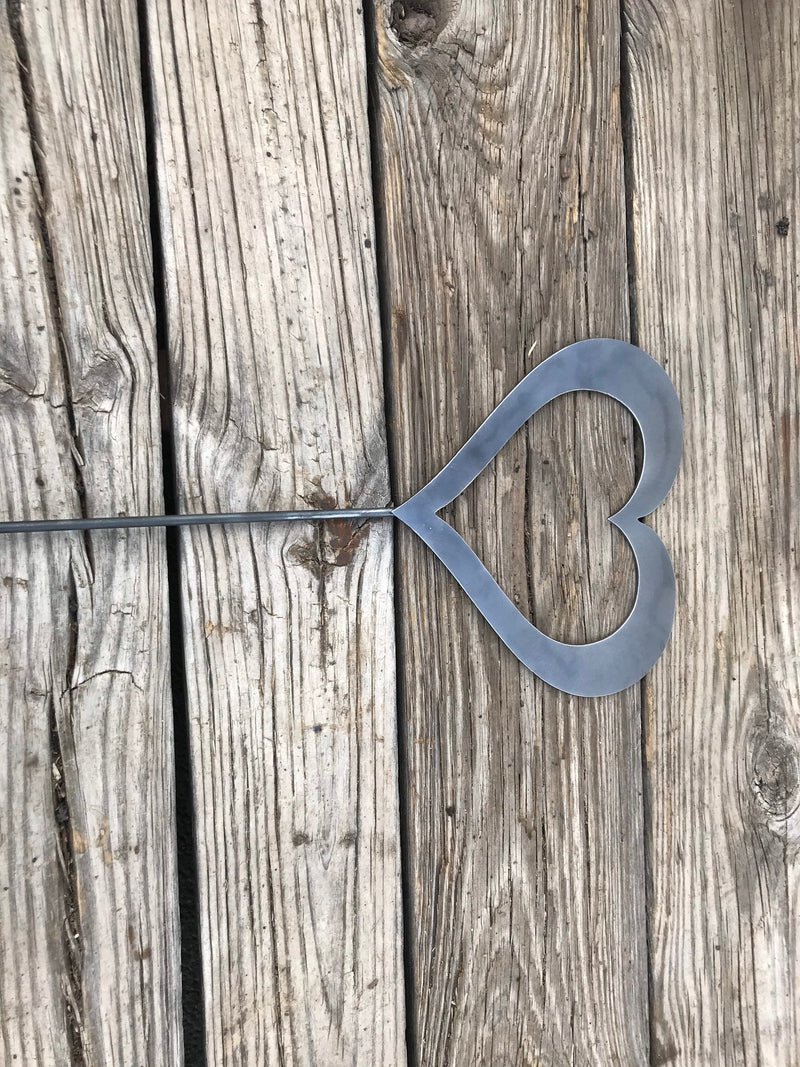 Load image into Gallery viewer, Heart Garden Stake | Metal Heart Garden Stake | Steel Garden Stake | Steel Gardening Décor | Heart
