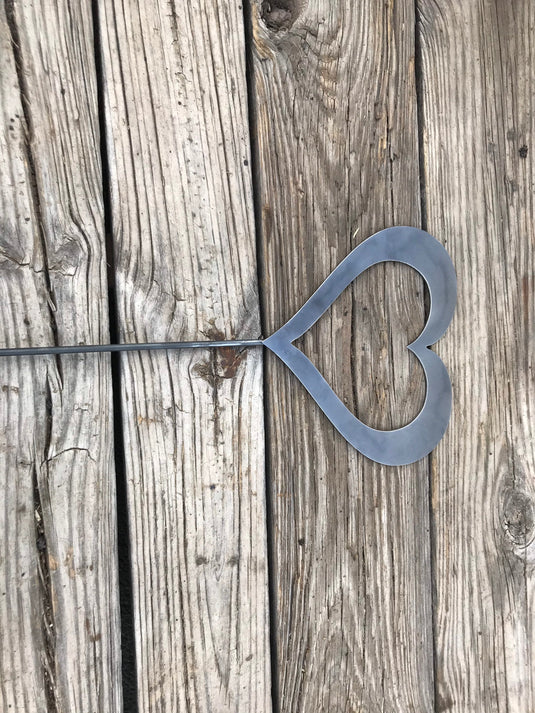 Heart Garden Stake | Metal Heart Garden Stake | Steel Garden Stake | Steel Gardening Décor | Heart