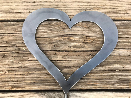 Heart Garden Stake | Metal Heart Garden Stake | Steel Garden Stake | Steel Gardening Décor | Heart