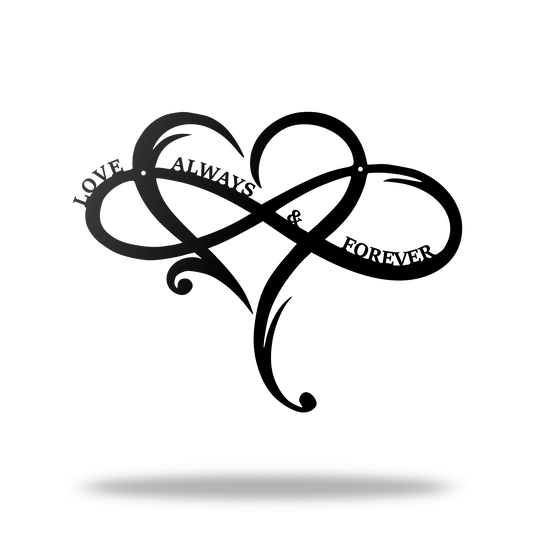 Infinity Heart Metal Sign | Infinity Sign Metal Wall | Art Metal Infinity Symbol | Heart Rustic Modern Wall Decor Wall Sign Wedding Gifts