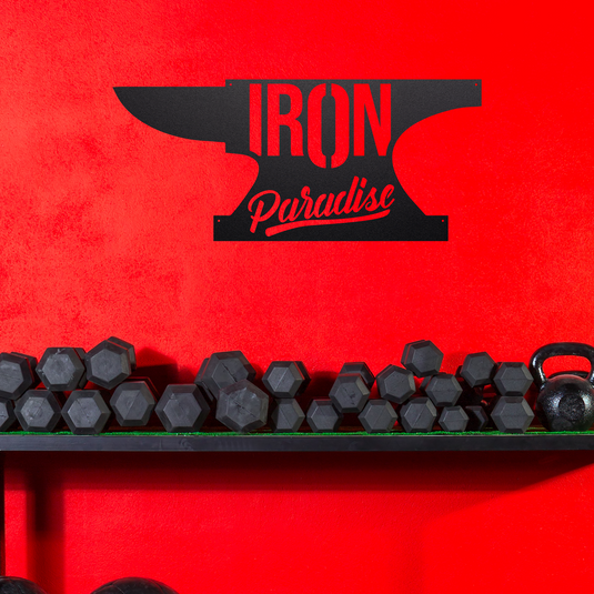 Iron Paradise Metal Gym Sign