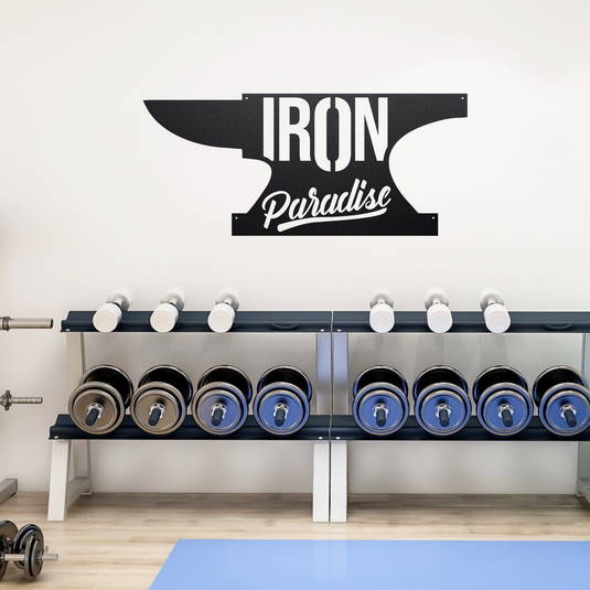 Iron Paradise Metal Gym Sign